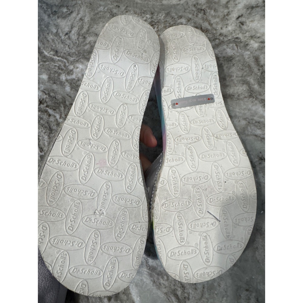 Dr. Scholl's Original Classic hand-painted wood sandals silver leather vintage 8 - Picture 7 of 11